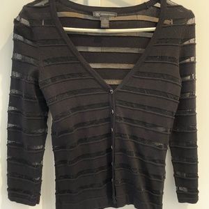 INC International Concepts Women's Open Knit Cardigan with Metallic Accents